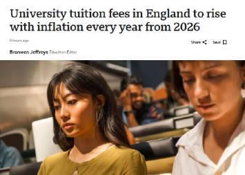 英国本土生学费将永久绑定通胀率，爱尔兰成赴英留学新跳板