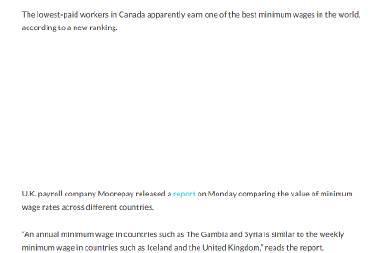 加拿大最低工资全球排名第十,留学成本与薪资水平全解析
