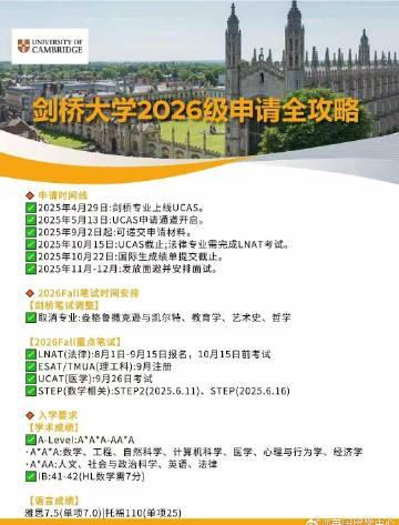 剑桥申请倒计时!2026年本科时间轴这样规划,offer拿到手软